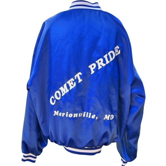 Vintage 1980s King Louie Pro Fit "Comet Pride" Blue Nylon Bomber Jacket Large - Picture 5 of 11